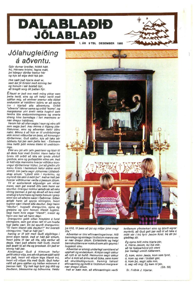 Forsíða Dalablaðsins, 9. tölublað 1985